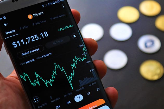 phone showing crypto investment wallet